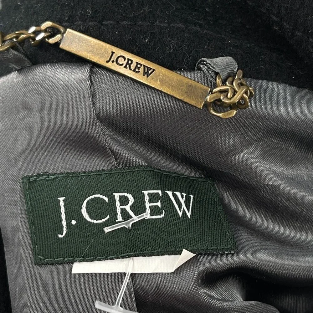 Vintage J. Crew Thinsulate Double Breasted 100% Wool Peacoat Black 86375 Jacket - Picture 5 of 5